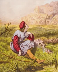 Lamentação da Tender Conscience, ilustração de &39;The Pilgrim&39;s Progress&39; de John Bunyan (1628-88)